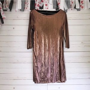Atmosphere Rose Pink Shiny Metallic Dress